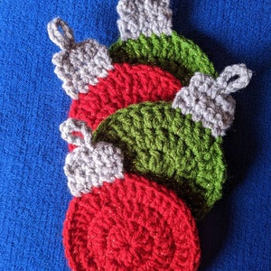 Crocheted Christmas Ornament Coasters