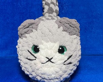 Crocheted Plush Loaf Kitten- Gray Tabby