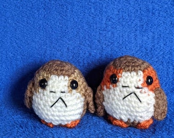 Porgs, Miniature, Crocheted, Male And Female