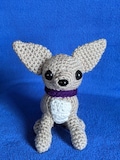 Crocheted Dog, Chihuahua Named Toby/With A Crocheted Purple Ball