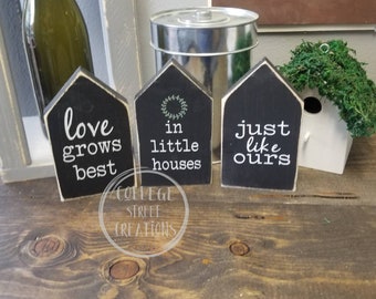 Love grows best in little houses just like ours DIY kit Free shipping DIY Craft night girls night