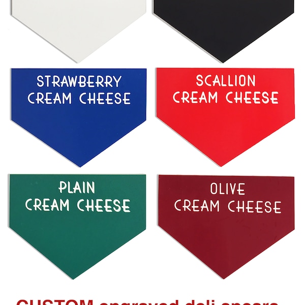 CREAM CHEESE  DELI/ Salad plastic spear signs - -6 color options