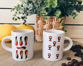 Scopa Card Espresso Cups Set: Italian Coffee Cups (3 oz)