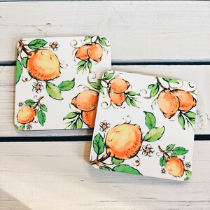 Summer Fruit Lemon Coasters, set of 4 coasters, watercolor lemon coasters