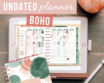 BOHO Undated Monthly & Weekly Digital Planner