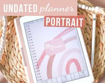 PORTRAIT Undated Monthly/Weekly/Daily Digital Planner