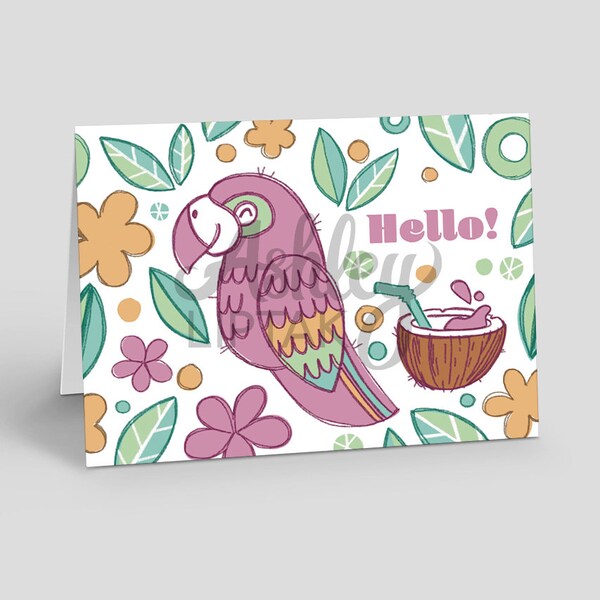 Hello Greeting Card Etsy