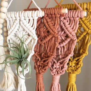 Macrame Air Plant Hanger, Macrame Wall Art, Macrame Plant Hanger
