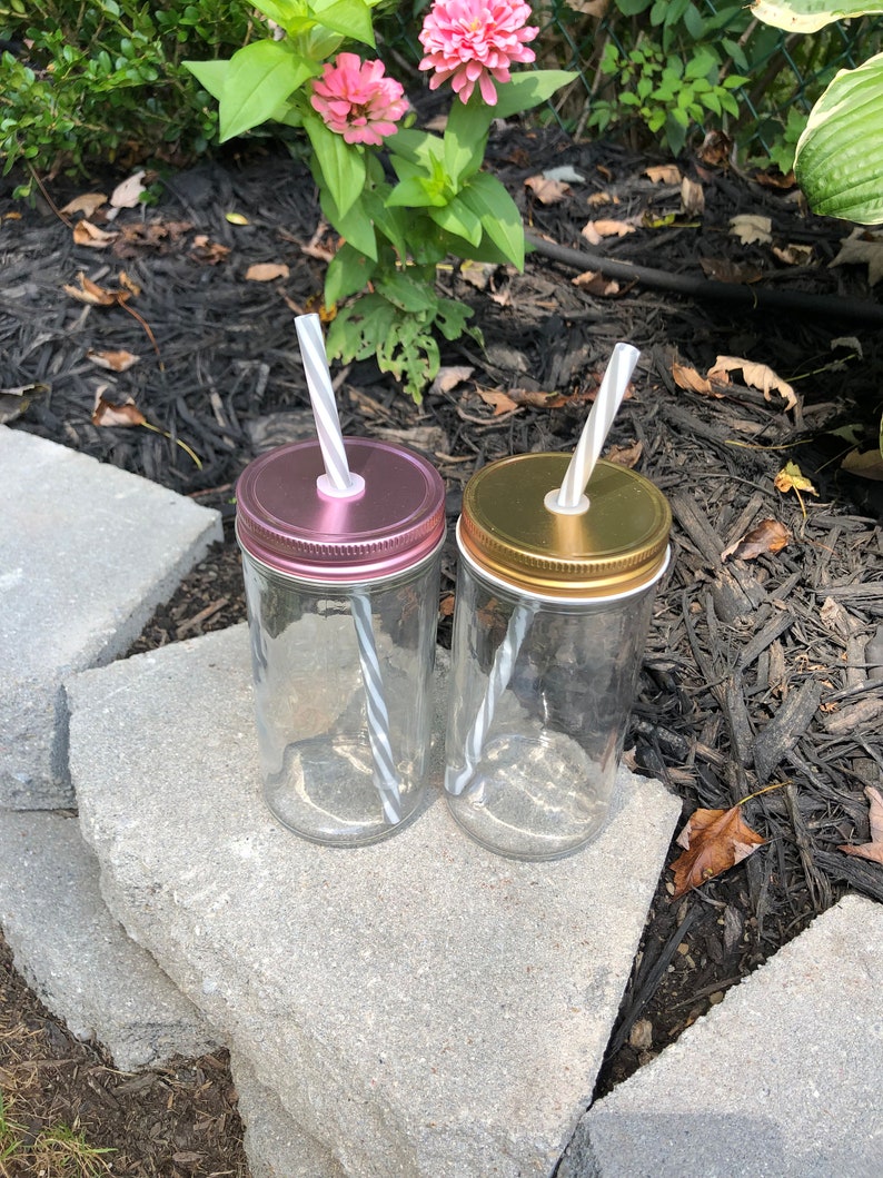 Metallic Glass Cup with Lid and Straw