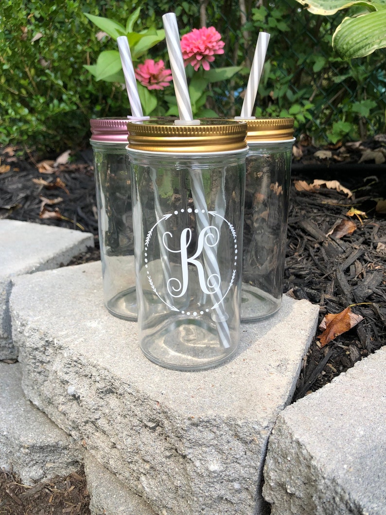 Metallic Glass Cup with Lid and Straw