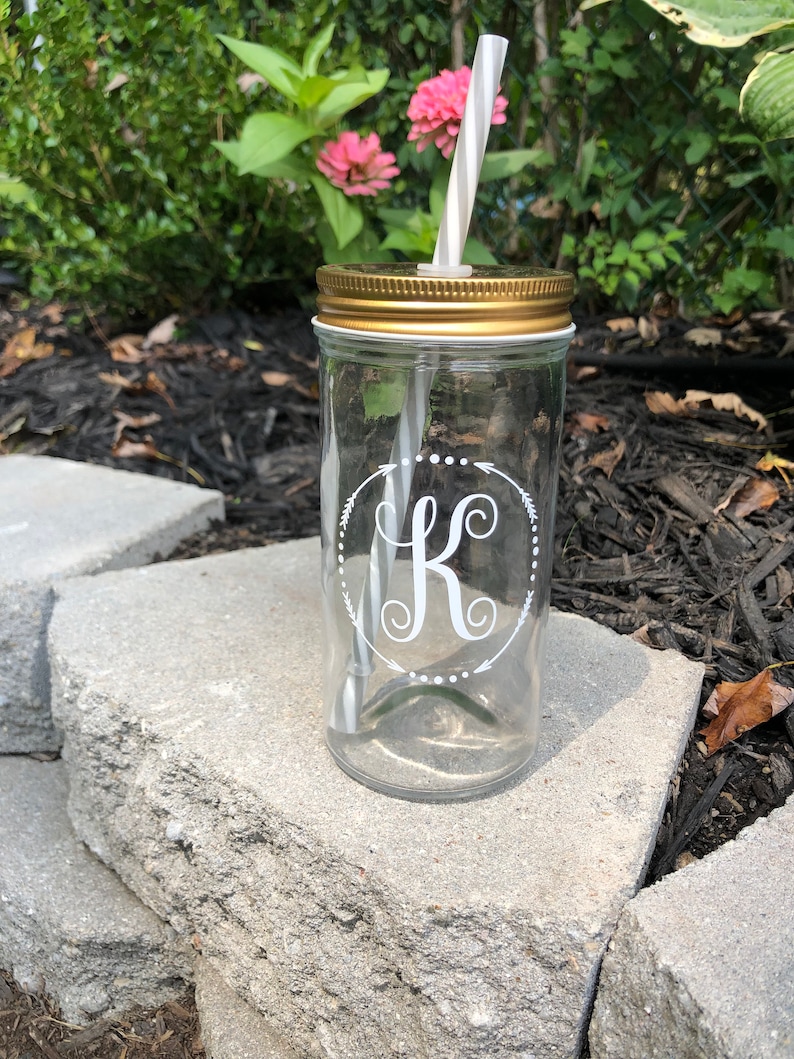 Metallic Glass Cup with Lid and Straw