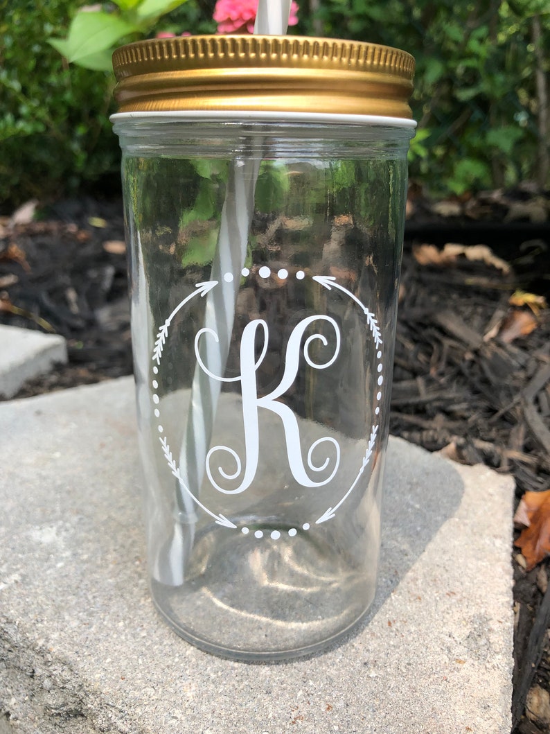Metallic Glass Cup with Lid and Straw
