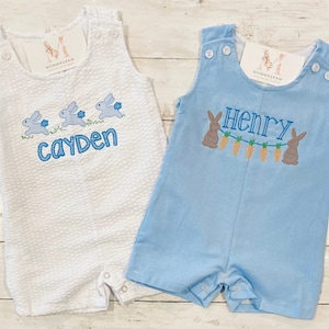 Personalized Easter Outfit, Baby Boy Easter Outfit, Monogrammed Easter Jon Jon, Outfit for Spring, Customized Romper, Baby Boy Clothing