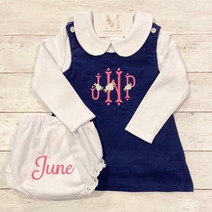 Personalized Corduroy and Gingham Dresses, Monogrammed Dress, Customized Dress, Girl Gift, Holiday Outfit, Valentines Dress, Baby Gift