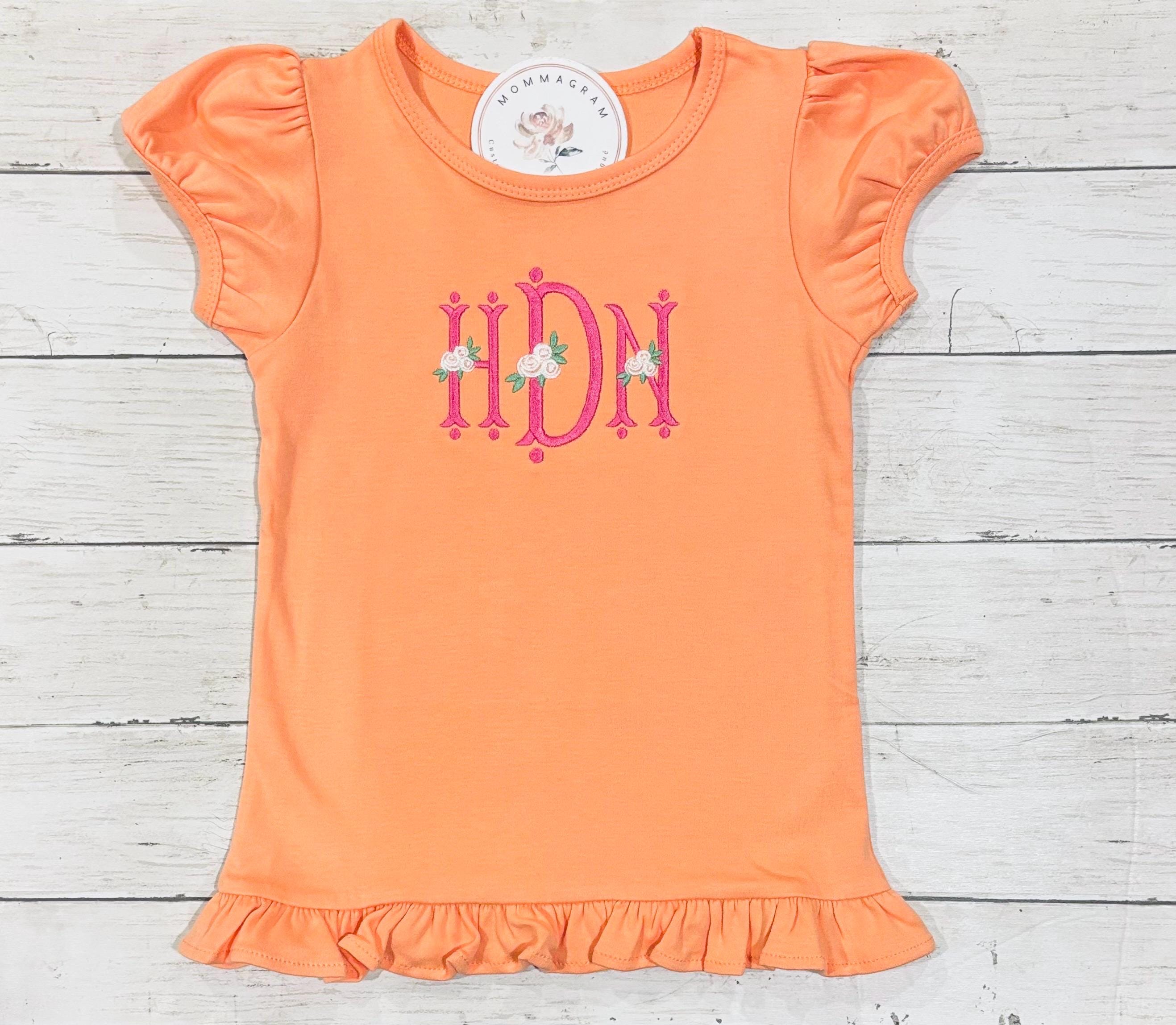 Inventory Closeout - Personalized Girls Tee, Monogrammed Girls Tshirt ...