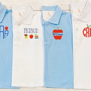 Boys Back to School Polos and Shorts, Personalized Back to School Shirt, Monogrammed Back to School Shirt, Customized Back to School Clothes
