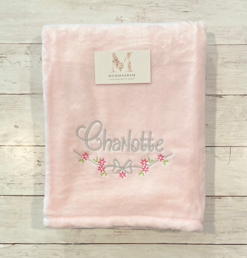 Personalized Soft Baby Blanket Soft Pink Baby Blanket Etsy
