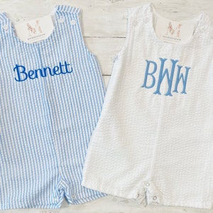 Baby Boy Shortall, Personalized Shortall, Customized Romper, Monogrammed Jumper, Baby Boy Clothing, Baby Gift, First Birthday Outfit