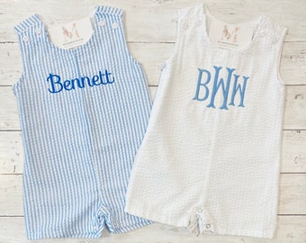 Baby Boy Shortall, Personalized Shortall, Customized Romper, Monogrammed Jumper, Baby Boy Clothing, Baby Gift, First Birthday Outfit