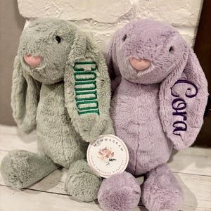 Personalized Bunny, Baby Gift, Baby Boy Gift, Baby Girl Gift, Easter Basket Stuffer, Monogrammed Bunny, Plush Bunny, Customized Bunny