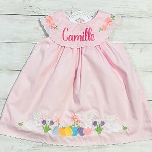 Personalized Easter Dress, Monogrammed Easter Dress, Customized Easter Dress, Bunny Dress, Spring Dress, Easter Outfit, Girl Gift