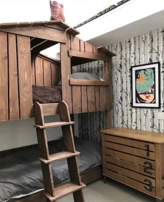 White Tree House Bunk Bed. Handmade 