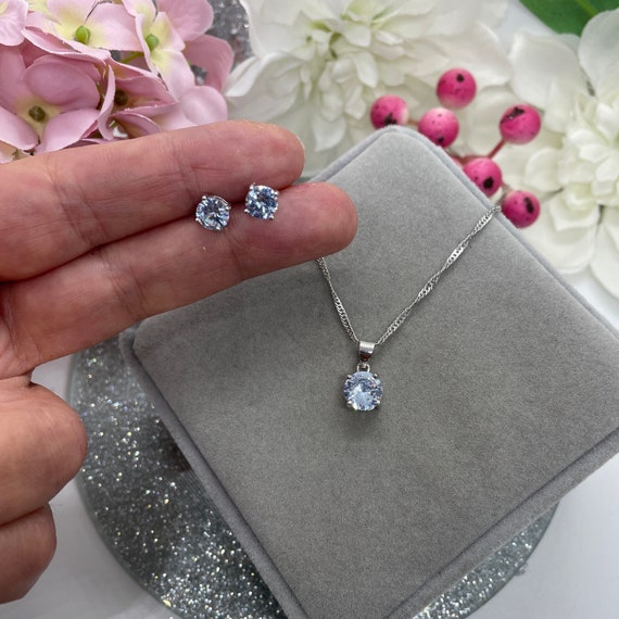Silver chain and earring set discount