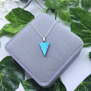 Blue Turquoise Pendant Necklace,Turquoise Necklace,Silver Pendant Necklace,Necklaces for Women, Turquoise Necklace,Blue Turquoise Pendant