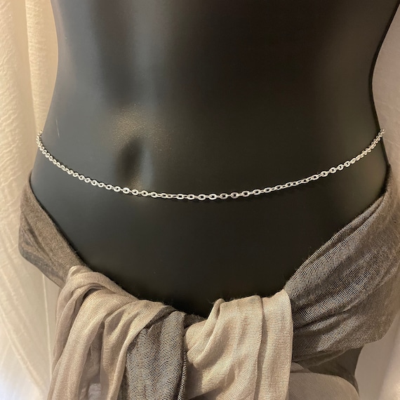 Silver Belly Chain, Silver Waist Chain, Belly Chain for Women