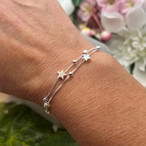 Sterling Silver Star Bracelet, Silver Bracelet, Bracelet for Women, Minimalist Bracelet, Star Bracelet, Dainty Bracelet, Gift for Her