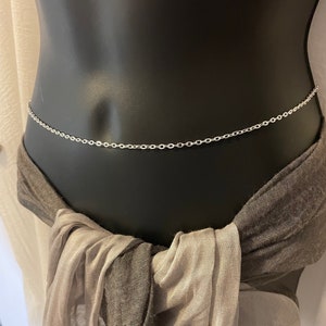 Silver Belly Chain, Silver Waist Chain, Waist Chain, Belly Chain, Body Chain, Body Jewellery, Gift, 30inch