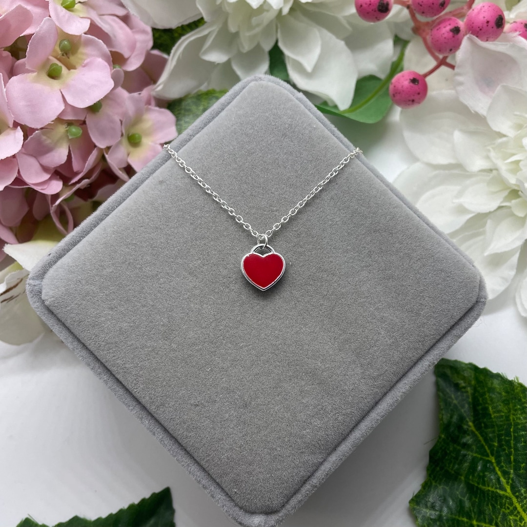 Red Heart Pendant Necklace Red Heart Necklace Necklaces for Etsy UK