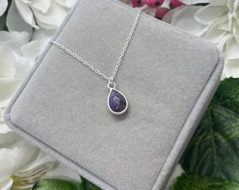Amethyst Pendant Necklace, Amethyst Necklace,Silver Pendant Necklace,Necklaces for Women, Amethyst Necklace, Amethyst Pendant
