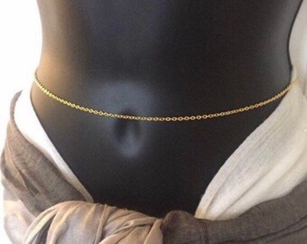 Gold Belly Chain, Gold Waist Chain, Belly Chain for Women, Waist Chain, Belly Chain, Body Chain, Body Jewelry, 34inch