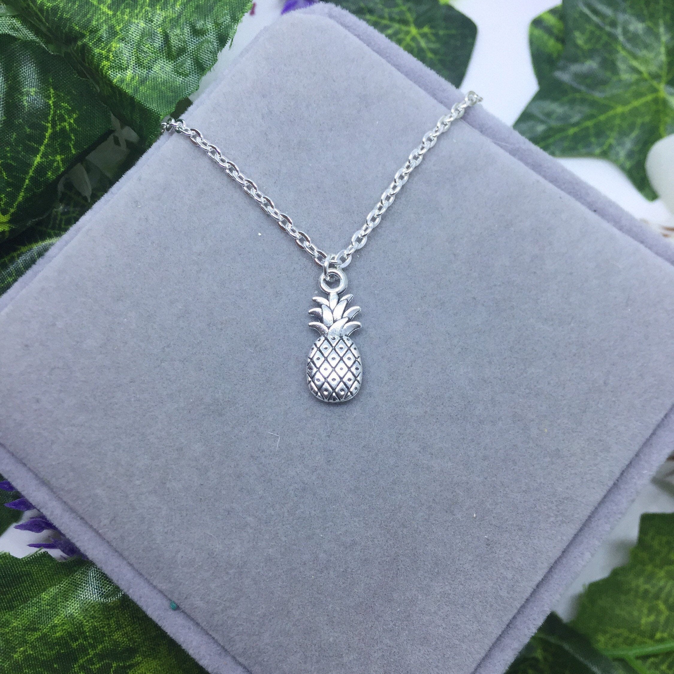 Silver Pineapple Pendant Necklace Silver Pineapple Necklace