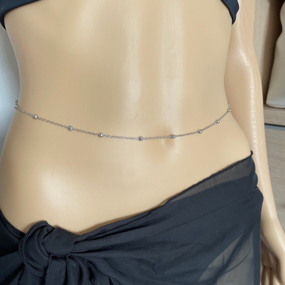 Silver Belly Chain Silver Waist Chain Belly Chain Waist Etsy UK