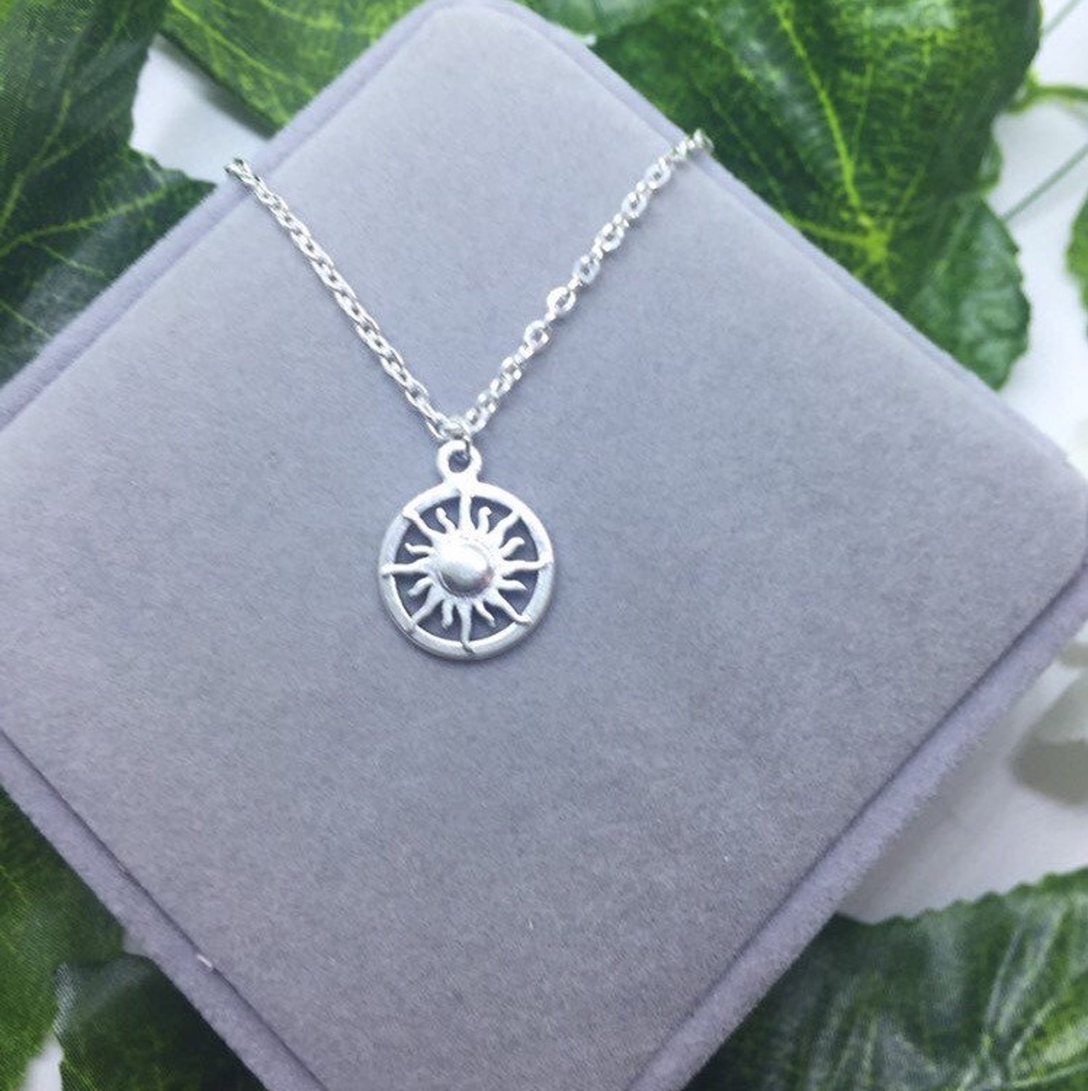 Silver Sun Pendant Necklace Sun Necklace Necklaces for Etsy UK