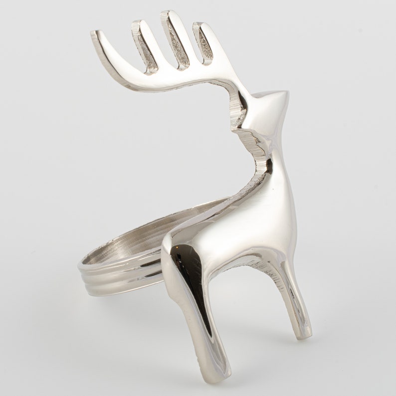 Silver Reindeer Handmade Napkin Rings set of 4 Etsy
