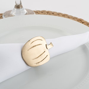 Gold Pumpkin Handmade Napkin Rings (set of 4)