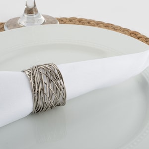 Silver Mesh Handmade Napkin Ring image 2