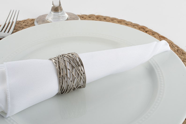 Silver Mesh Handmade Napkin Ring image 2