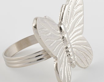 Silver Butterfly Handmade Napkin Ring