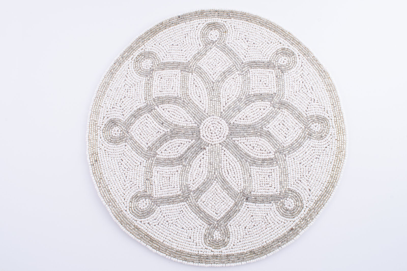 Silver Beaded Placemats set of 4 Etsy