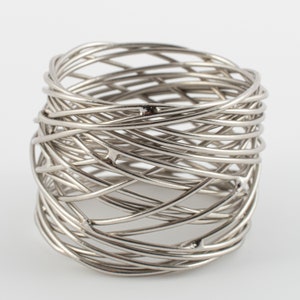 Silver Mesh Handmade Napkin Ring image 3