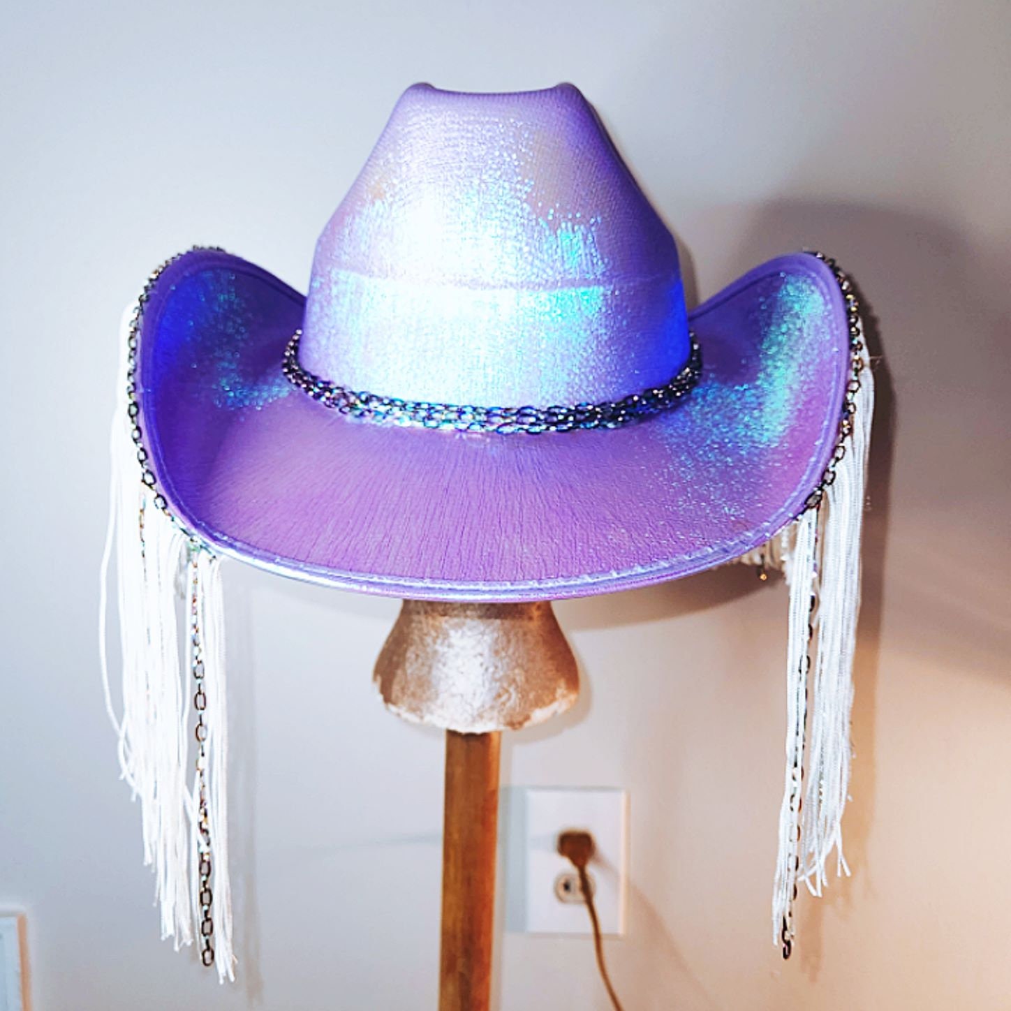 Rodeo Starseed Holographic Fringe Cowboy Hat - Etsy