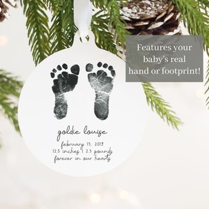 Baby Memorial Ornament, Personalized Footprint Ornament, Nicu Ornament, Still Born Memorial Gift, Newborn Handprint Ornament, Rainbow Baby