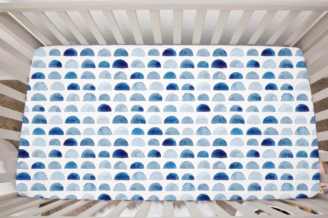 Blue Crib Sheet Navy Crib Sheet Navy Blue Baby Gift Polka Etsy