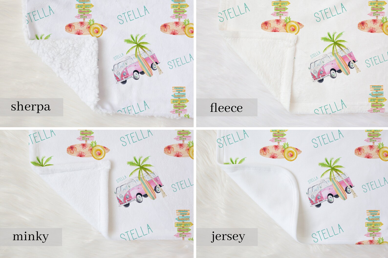 Personalized Surf Baby Blanket Beach Baby Gift Surfer Baby Etsy UK