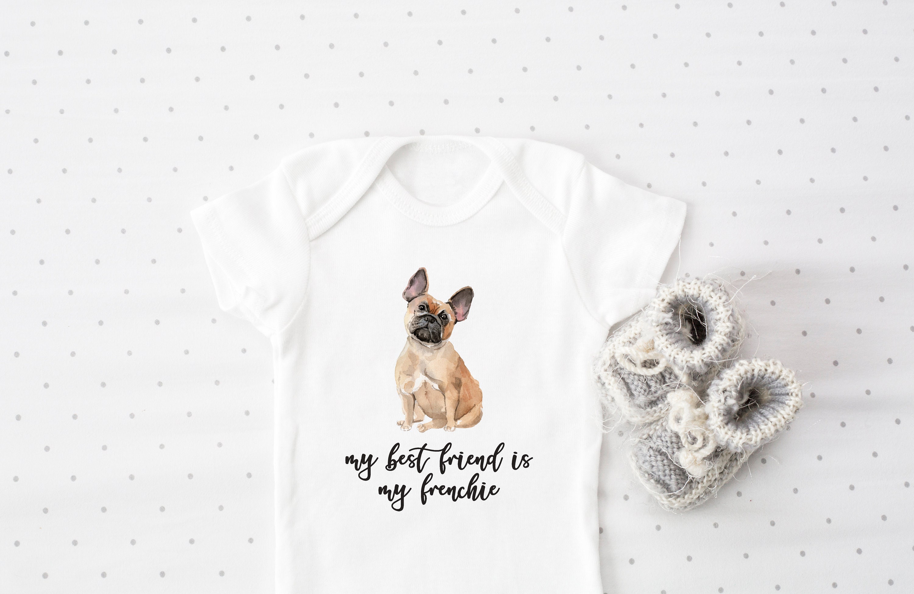 Annonce De Bebe De Chien Francais Body De Bebe De Bouledogue Etsy