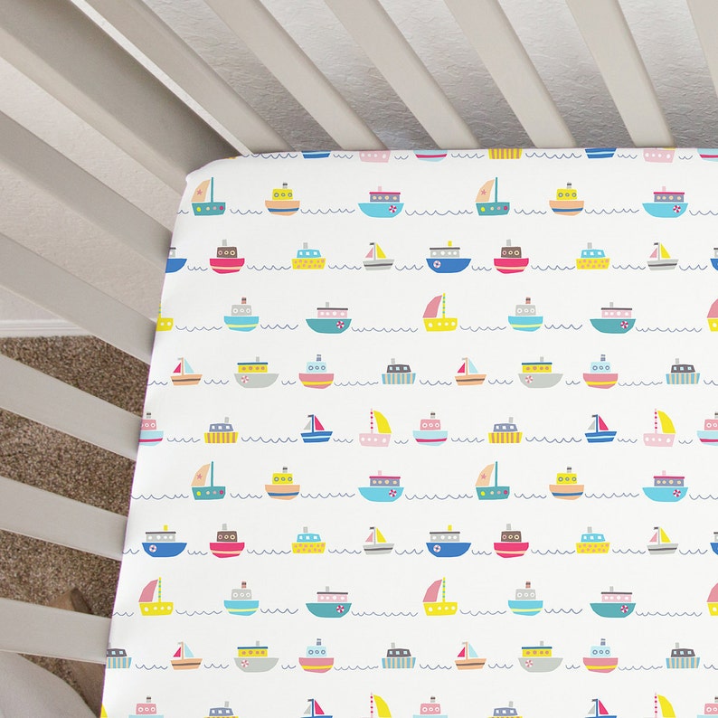 Boat Crib Sheet Nautical Crib Sheet Nautical Crib Bedding Etsy